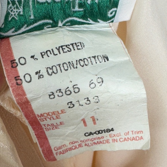 Vintage Algo-Ettes Made in Canada Puff Sleeve Pink Floral Satin Maxi Dress Small - Picture 10 of 11